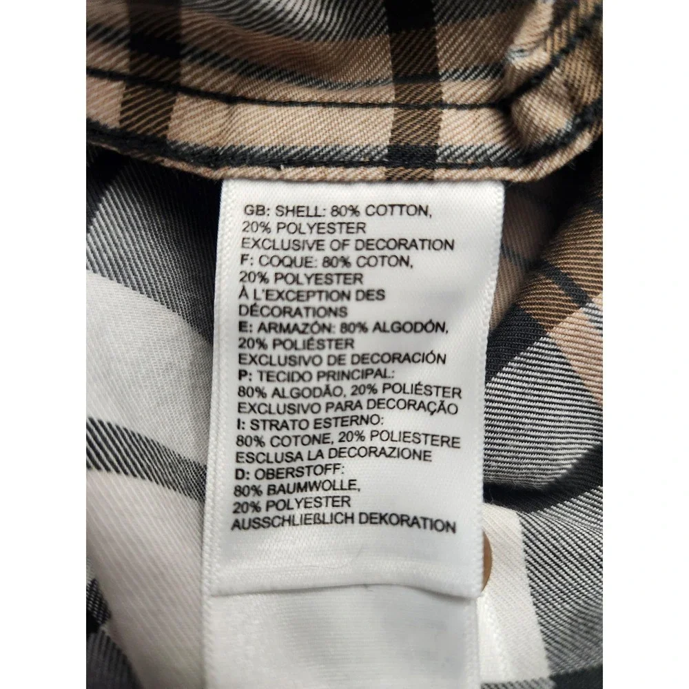 The North Face Shirt Mens Medium Brown Black Plaid Button Up‎ Long Sleeve Casual